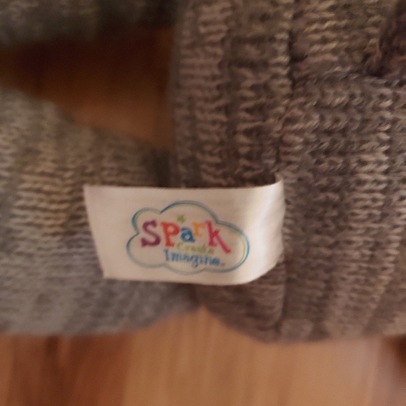 Spark Walmart Imagine Plush Elephant Rattle Knit Gray White Lovey Sewn Eyes 14” - Picture 9 of 11